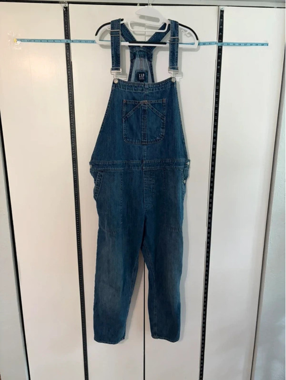 GAP Denim Overalls Women's XL Medium Wash Relaxed Fit Straight Leg